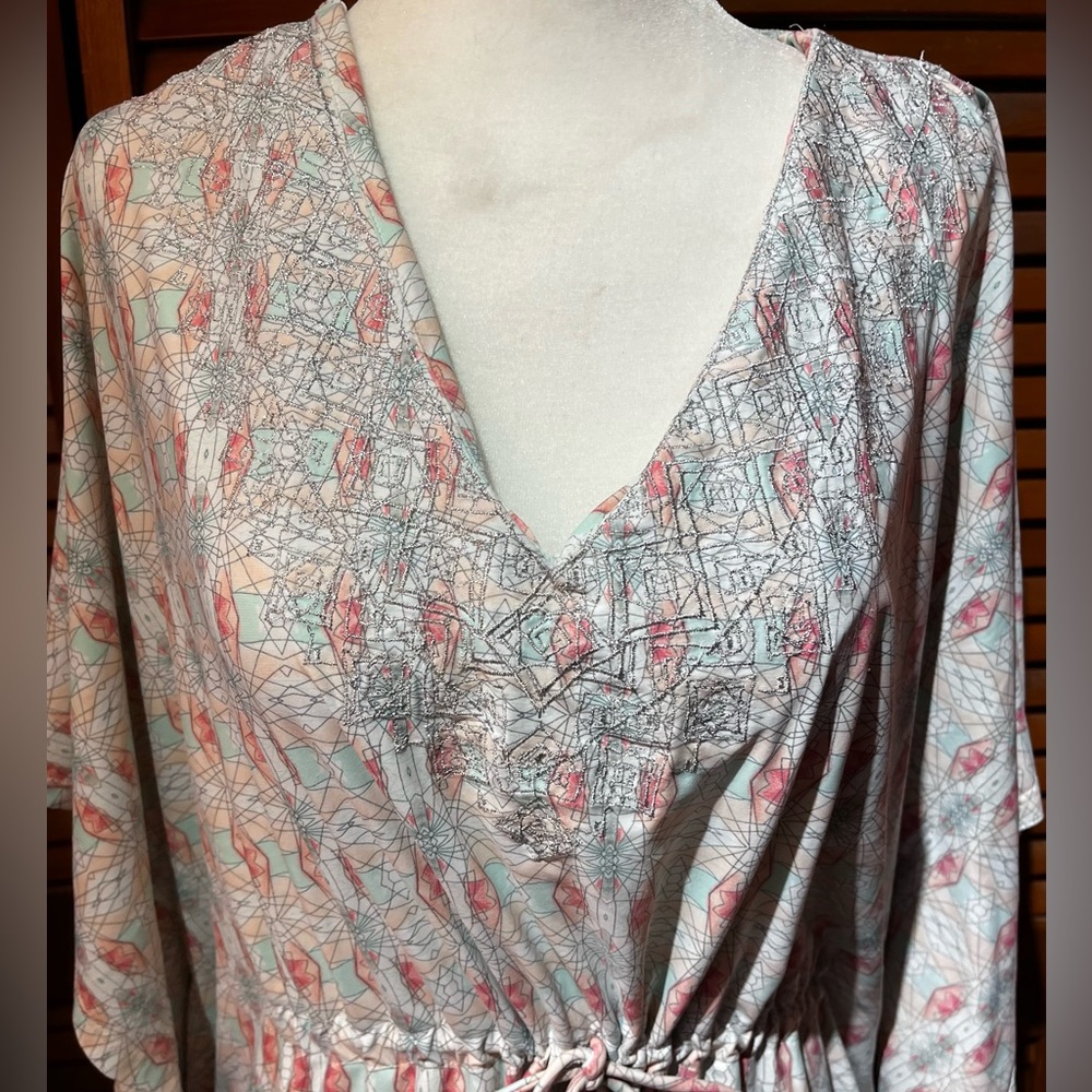 Cabana Life Caftan Drawstring Cover-Up View 3
